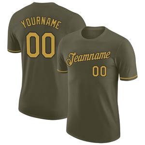 Venta al por mayor Camisas directas Engro Industria de ropa deportiva Camiseta personalizada Oliva Old Gold-Black Performance Salute To Service - Product Image 1