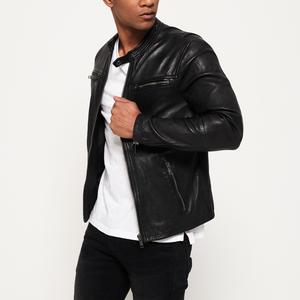 Veste en cuir pour homme à motif camouflage durable, fermeture éclair confortable, idéale pour les voyages ou un usage quotidien, coupe ajustée pour homme - Product Image 1