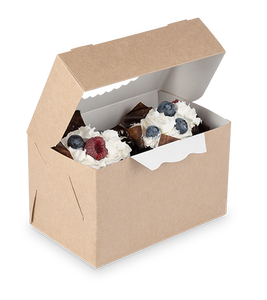 กล่องอาหารกระดาษคราฟท์ขายส่ง มีหน้าต่างใส ป้องกันการรั่วซึม สำหรับโชว์อาหารแบบนำกลับบ้าน รับทำโลโก้ตามสั่ง - Product Image 1