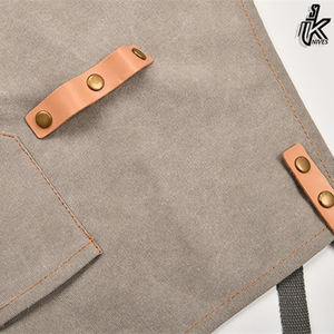 Delantal de lona de cuero con logotipo personalizado de alta calidad, impermeable y a prueba de aceite para el hogar, cafetería, cocina, ropa de trabajo - Product Image 4