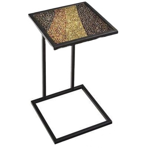 Marvelous Glass Inlay Stool Wholesale Modern Good Quality Living Room Cubical Stool with Metal <b>Stand</b> From India Best Low Price - Product Image 5