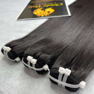 Venta al por mayor 10A Color Natural Virgen vietnamita, pelo brasileño hueso recto mechones rizados extensiones de cabello humano - Product Image 2