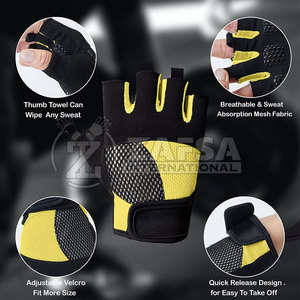 Best Quality Custom Design Polyester Gym <b>Gloves</b> for Weight Lifting Breathable <b>Fitness</b> <b>Gloves</b> with Leather Material - Product Image 2