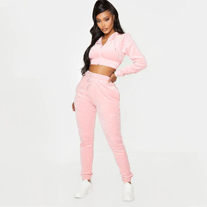 Women's Custom Two-Piece Track Suit Wholesale Jogging <b>Hoodie</b> and Sweat Pants Summer/Winter XL Size Custom Private Label Logo - Product Image 1