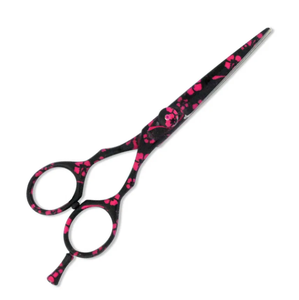 Bonne qualité fleur papier enduit coupe de cheveux ciseaux de barbier 5.5 réglable repose-doigt en acier inoxydable ciseaux de Salon - Product Image 2