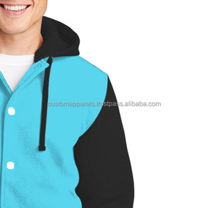 Lightweight Cotton Fleece Varsity <b>Jacket</b> for <b>Men</b> All-Season Casual Streetwear Letterman Coat - Product Image 4