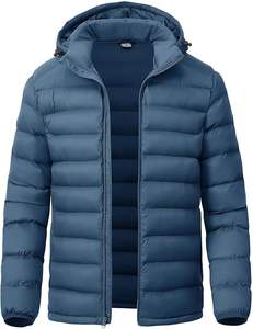 Vestes d'hiver pour hommes en alternative au duvet, légères, imperméables, matelassées, avec capuche amovible - Product Image 1