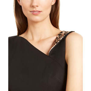Abito tubino comodo da donna Calvin Klein con dettagli animalier, nero, taglia 6 - Product Image 3