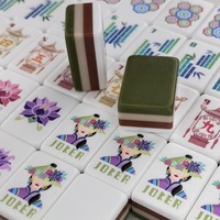 Nouvel Arrivage – Ensemble de Mahjong Américain 166 Tuiles, Style Oriental, Bordure Pagode, Tuiles en Acrylique, Idéal pour les Réunions Familiales Modernes