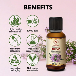 Aromatika Huile Essentielle de Thym 100% Pure 50ml Distillée à la Vapeur Fraîche Naturelle Aromathérapie Thymus Vulgaris Tous Types de Peau - Product Image 2
