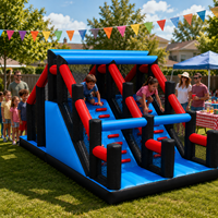 Parcours d'obstacles gonflable commercial NBINFLATABLE 5K en PVC avec défi d'escalade pour événements de team building (capacité maximale 50-200 personnes)