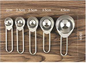 5 cái thép không gỉ đo thìa cà phê trà & bột muỗng với đánh dấu đo cup Baking & nấu ăn đồ dùng - Product Image 5