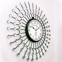 Jam Dinding Logam Kuningan Ak Brass dengan Mesin Quartz, Tampilan Jarum, Finishing Multi-Warna, Desain Antik Modern untuk Rumah/Hotel/Kafe