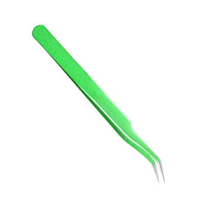 Aciers à haute teneur en carbone manucure pince à épiler papier vert enduit usage professionnel pince à épiler cils avec emballage personnalisé - Product Image 1