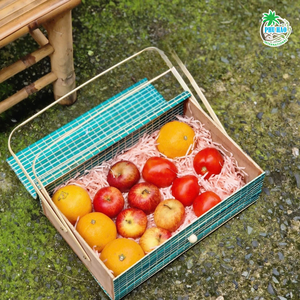 PANIER CADEAU EN BAMBOU écologique PANIER DE FRUITS avec couvercle et poignées Parfait pour les cadeaux d'entreprise Décoration intérieure Artisanat du Viet Nam - Product Image 2