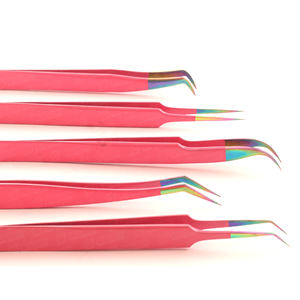 Pinzas de extensión de pestañas de acero inoxidable de etiqueta privada de alta elasticidad herramienta de injerto no corrosiva - Product Image 1