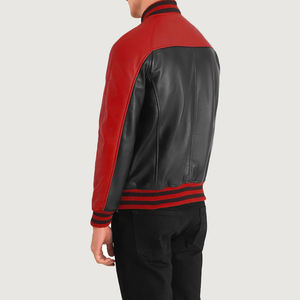 Chaqueta Varsity de cuero para hombre-Chaqueta retro sólida con botones a presión Estilo urbano informal de invierno Gran capa de aislamiento - Product Image 2