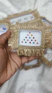 Ensemble Bindi indien traditionnel pour femmes autocollant de pierre frontale en cristal multicolore cadre doré pour Diwali fête des mères tenue quotidienne - Product Image 2