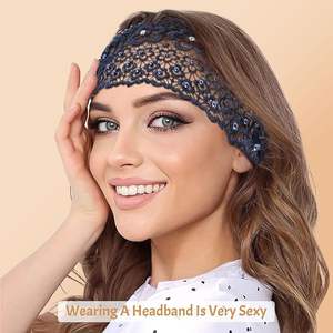 महिलाओं के लिए व्यापक फीता और बोहो शैली का हेडबैंड, दैनिक पहनने और विभिन्न छुट्टियों के लिए उपयुक्त महिलाओं के लिए बोहो मोती हेडबैंड - Product Image 6