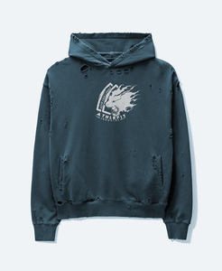 Sudadera con capucha desgastada de alta calidad para hombre, tela suave, ropa informal/para exteriores, Sudadera de punto estampada de algodón 100% ecológica, lavado personalizado - Product Image 3