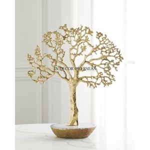 Escultura de diseñador de árbol hecha de Metal resistente chapada en oro de alta calidad más exigente con suministros de base recubiertos de polvo de Color negro - Product Image 5