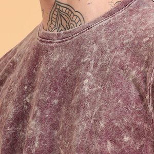 100% coton lavage à l'acide T-shirt Vintage lavage à l'acide T-shirt hommes été vêtements de plein air en gros lavage à l'acide T-shirt OEM entretenu - Product Image 6