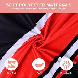 Uniforme de cheerleading professionnel rouge et noir pour filles |   Tissu léger respirant 100% polyester imprimé pour spectacle de danse - Product Image 3