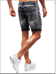 กางเกงขาสั้นผ้ายีนส์ล้างหินกรดสําหรับผู้ชายในราคาที่ดี - Product Image 4