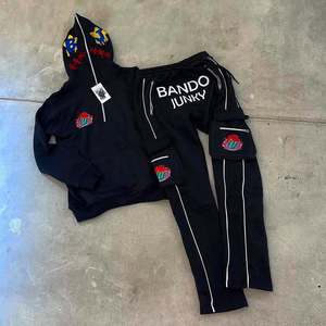 Chándal lavado con ácido de algodón 100% para hombre, Sudadera con capucha y cremallera, serigrafiado de alta calidad, Sudadera con capucha desgastada, conjuntos de chándal - Product Image 4