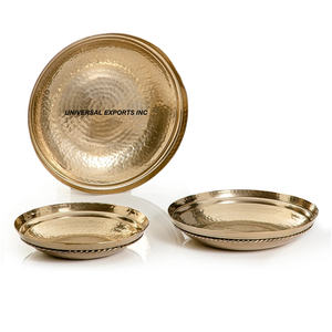 Ensemble martelé de deux plateaux à chocolat Plateau à chocolat design de forme ronde Plateau à chocolat élégant classique - Product Image 4