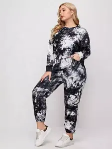 2023 personnalisé femmes Slim Fit Jogging costume incroyable cravate teinture survêtement avec motif solide dernière conception - Product Image 2