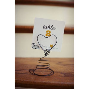 Spiral Iron <b>Wire</b> Vintage Eco-Friendly Card <b>Holder</b> Black Finished Perfect for Christmas Home Holiday Festive Tabletop Decor - Product Image 1