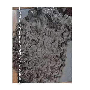 100% cabello virgen crudo indio con ondas naturales mechones de cabello de templo sin procesar con ondas suaves extremos gruesos y textura sin enredos - Product Image 1