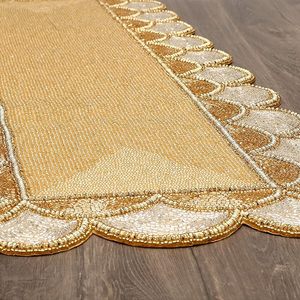 Christmas Decorative and Leaves Design Beaded <b>Runner</b> Placemat <b>Dining</b> <b>Table</b> Fancy Mat Handmade Decorative <b>Runners</b> for Wedding - Product Image 4