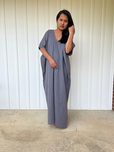 <b>Kaftan</b> Dress for Women Double Gauze Cotton <b>Maxi</b> Dress Oversized Loose Summer Dress Lounge Wear At Factory Price - Product Image 4