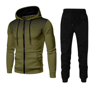Conjunto de chándal liso para hombre con logotipo personalizado al por mayor, chándal para correr con capucha y ropa deportiva para hombre - Product Image 1