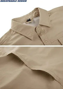 Streetwear d'été pour hommes Chemises cargo décontractées à manches et col vintage Chemises d'extérieur Blouses - Product Image 5