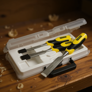 Ensemble de ciseaux à bois Stanley Dynagrip, 3 pièces, ciseaux et poinçons - Product Image 3