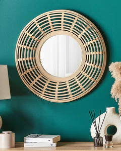 Espejo de ratán redondo natural para colgar en la pared, respetuoso con el medio ambiente, diseño del sudoeste hecho a mano en Vietnam para la decoración del hogar - Product Image 2