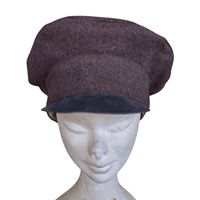 Gorra de la Guerra Civil del Siglo XIX con Pico de Cuero, Tela Tweed con Kepi