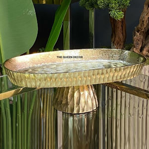 Bol à fruits décoratif de luxe en verre sur des ailes d'aigle en métal, forme d'aigle véritable, beau bol de service doré, best-seller - Product Image 6