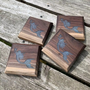 ชุดที่รองแก้วไม้และเรซินอีพ็อกซี่ที่ GARDEN-THEMED นี้ถาดรองแก้วแบบมีสไตล์ราคาดีสำหรับงานฝีมือจากช่างฝีมือ - Product Image 1