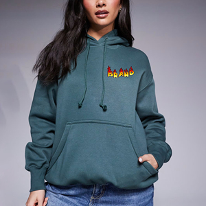 Confortable 100% coton femmes sweats à capuche 500GSM personnalisé imprimé avant Logo surdimensionné goutte épaule hiver - Product Image 1