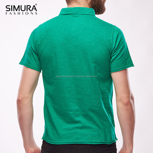 T-shirt pour homme à manches courtes, tricoté, uni, anti-plis, personnalisable, en Spandex-Polyester, avec broderie, vente en gros - Product Image 5