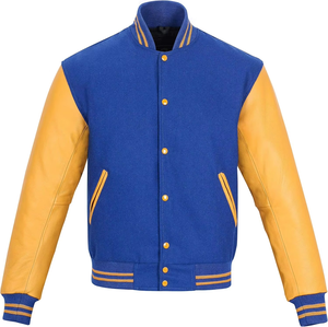 Custom Men's Casual Sports Varsity Jacket Diseño de moda manga acanalada Letterman Chaquetas - Product Image 4