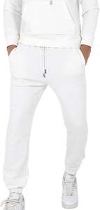 Custom 400GSM Terry Cotton Tracksuit for Men Oversized Hooded Jogger Pants Puff Printing Beige Solid Pattern Winter Casual Wear - Product Image 3