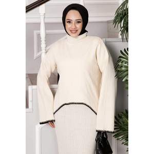 Vestido Corto Cosido Pastor Crudo - Product Image 4