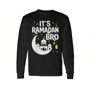 T-Shirt a Maniche Lunghe Ramadan Mubarak Eid Kareem, Pigiama Islamico, Abbigliamento Islamico Promozionale - Product Image 2