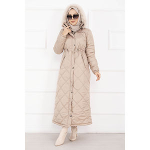 Royal Casual Winter <b>Puffer</b> <b>Jacket</b> Mink Fur Hood Long Windproof Warm Waterproof <b>Thin</b> Quilted Nylon Lining Fur Collars Lines Decor - Product Image 4