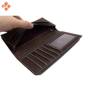 Hot Sale High Quality PU Men's Leather <b>Wallet</b> Custom Business Long Size with Open Closure and Polyester Lining - Product Image 5